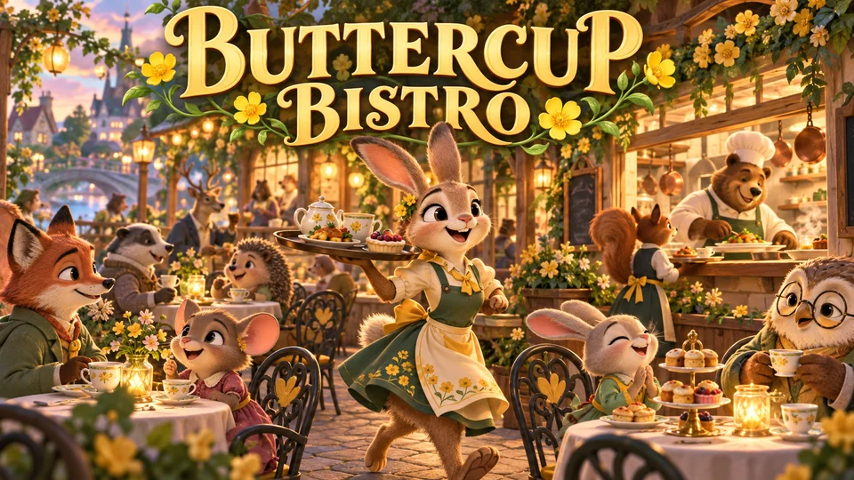 Illustrated title art for Buttercup Bistro