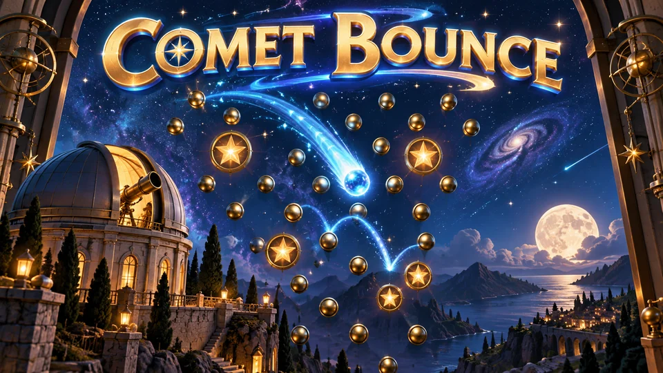 Illustrated title art for Comet Bounce