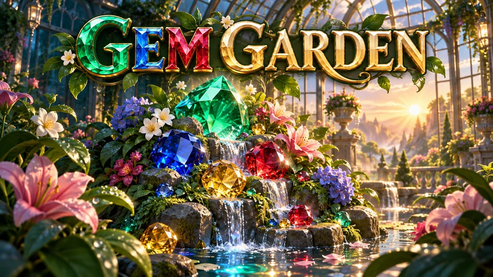 Illustrated title art for Gem Garden