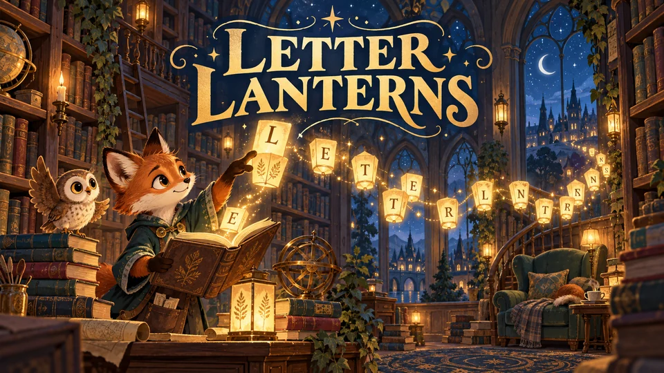 Illustrated title art for Letter Lanterns