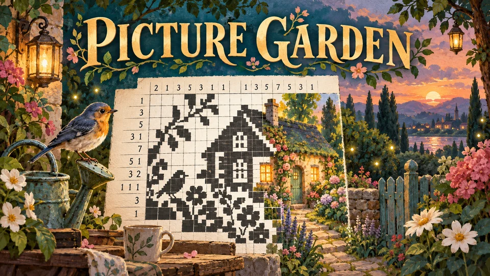 Illustrated title art for Picture Garden