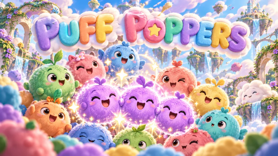 Illustrated title art for Puff Poppers