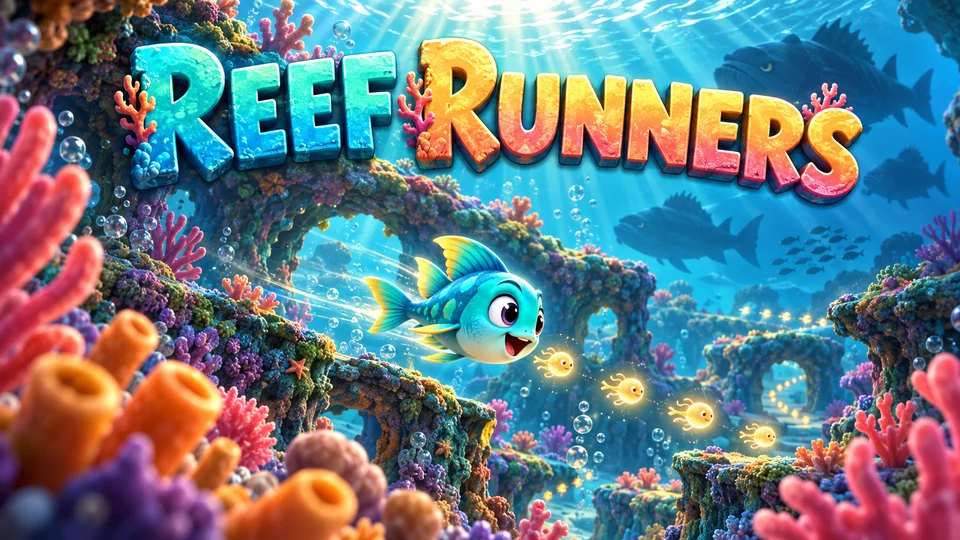 Illustrated title art for Reef Runners