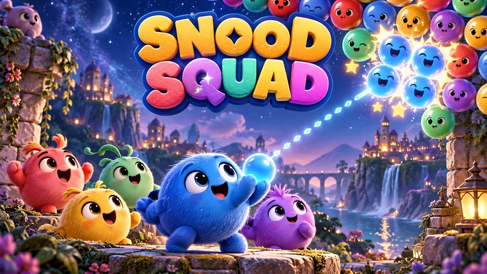 Illustrated title art for Snood Squad