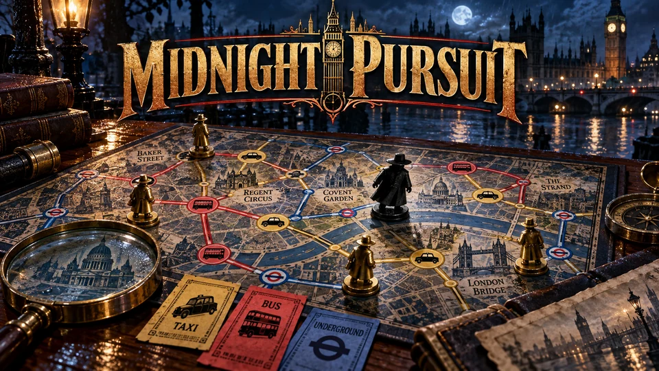 Midnight Pursuit board and pieces